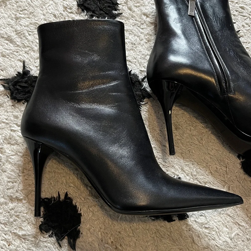Saint Laurent size 37 Lexi 90 Zip Bootie gorgeous black ankle booties - Picture 4 of 14